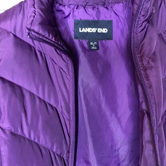 Lands End Down Blend Insulated Puffer Jacket Purple  XL - Picture 6 of 13